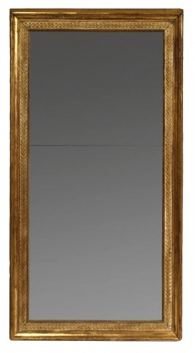 Restoration mirror in gilded and painted wood