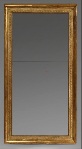 Restoration mirror in gilded and painted wood - 
