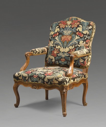 XVIIIe siècle - Fauteuil à dossier plat Régence