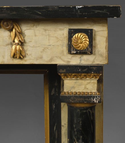 18th century - Directoire wood fireplace mantel