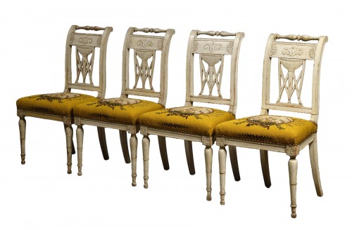 Suite of four Directoire chairs