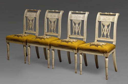 Suite of four Directoire chairs - 