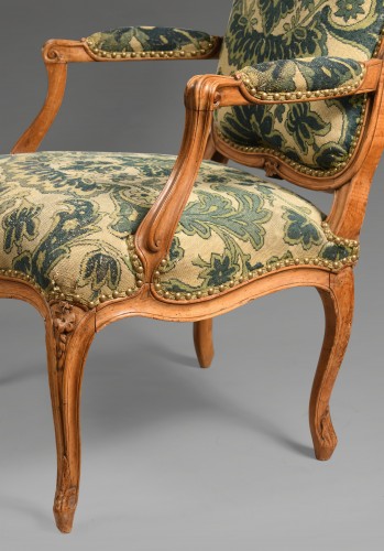 XVIIIe siècle - Paire de fauteuils estampillés C.F Normand