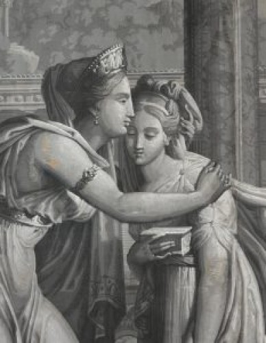 Grisaille depicting the reconciliation of Venus and Psyche - Paintings & Drawings Style 