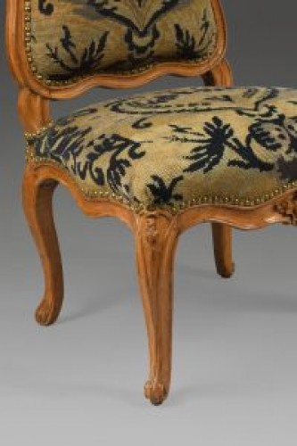 XVIIIe siècle - Paire de chaises Louis XV