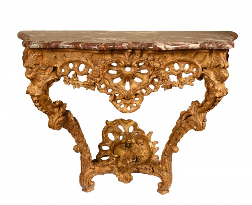 French Recgence gilded wood console table