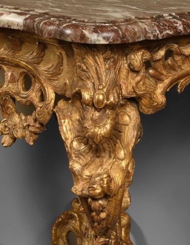 French Recgence gilded wood console table - Furniture Style French Regence