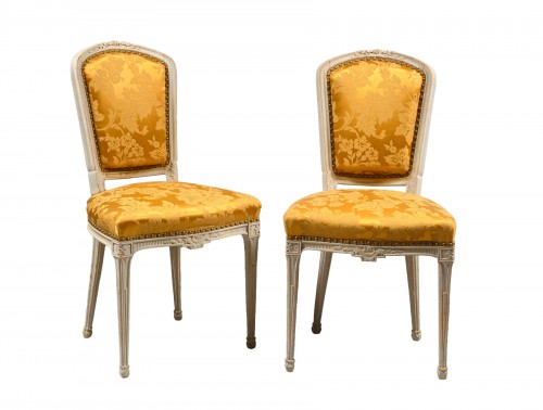 Pair of lacquered beech chairs