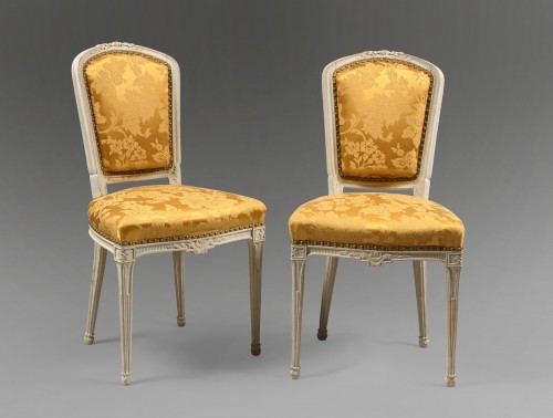 Pair of lacquered beech chairs - Directoire