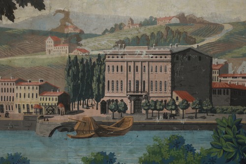 Papier-peint représentant le Rhône - Objet de décoration Style Restauration - Charles X