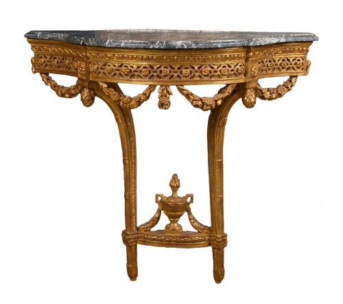 A Louis XVI Gilded wood console table