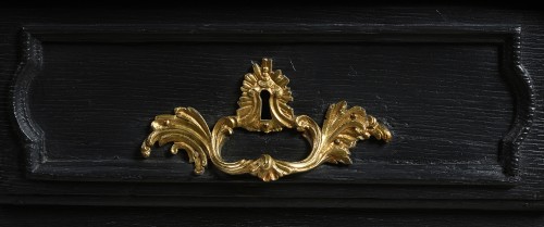 A black lacquered oak bureau Plat, France early 19th century - 