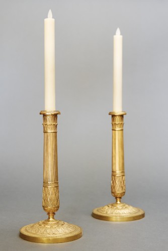 Luminaires Bougeoirs et Chandeliers - Paire de bougeoirs d’époque Consulat
