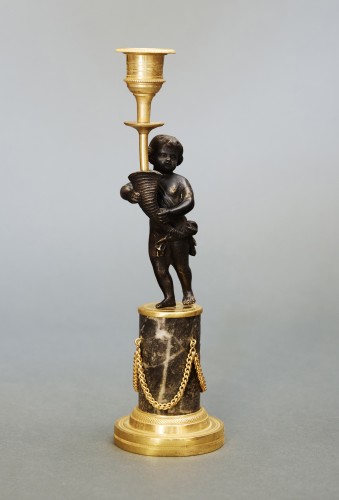 Luminaires Bougeoirs et Chandeliers - Paire de bougeoirs figure d’enfant