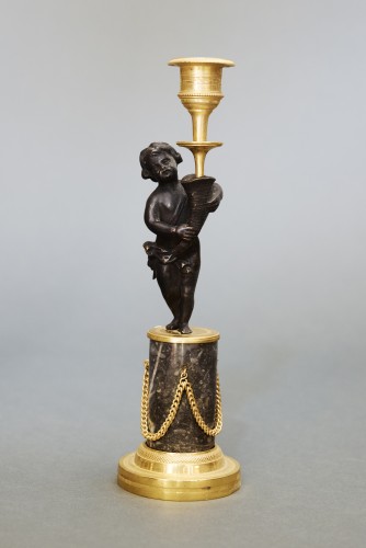 Paire de bougeoirs figure d’enfant - Galerie François Paul Belliard