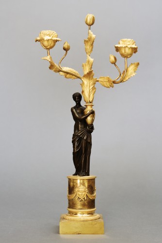 Paire de candélabres d’époque Empire - Galerie François Paul Belliard