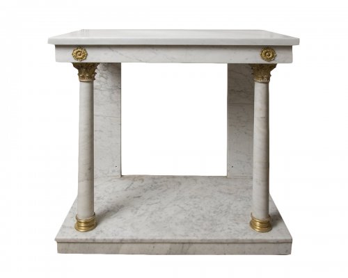 19th century white marble console table