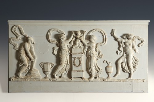 18th century - Bas-relief en bois l’Amour désarmé par les nymphes