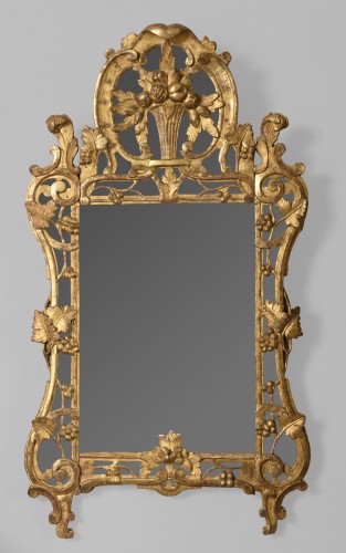XVIIIe siècle - Miroir Louis XV à parcloses