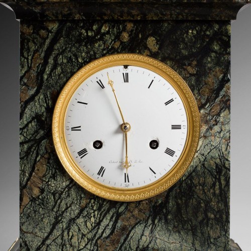 Pendule en marbre vert - Horlogerie Style Restauration - Charles X