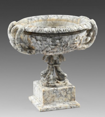 Grey veined cream marble cup - Decorative Objects Style Restauration - Charles X
