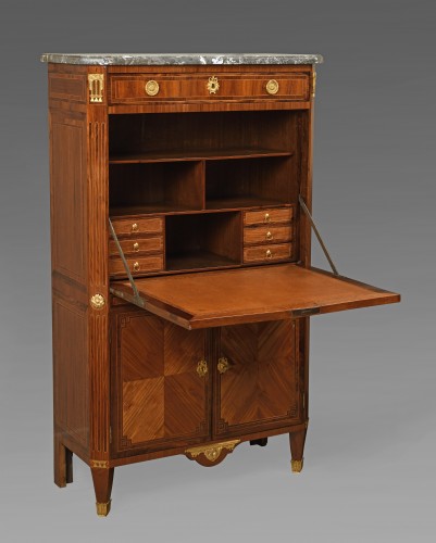 French Louis XVI Secrétaire stamped by Pierre Roussel - Furniture Style Louis XVI