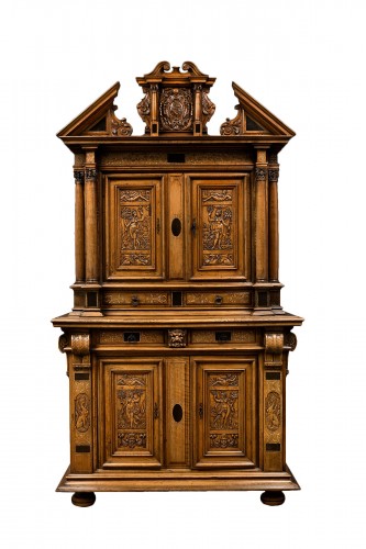 Fontainebleau Renaissance Cabinet  Bearing The Dodieu’s Family Coat-Of-Arms