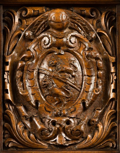 Cabinet bellifontain d’époque Renaissance aux armes de la famille Dodieu - Mobilier Style Renaissance