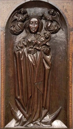 Cathèdre double en noyer sculptée et marquetée vers 1500 - Sièges Style 