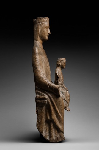 Sculpture Sculpture en Bois - Vierge en majeste “sedes sapientiae” dite trone de sagesse