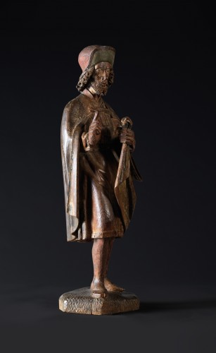Carved wood depicting saint Martin - Sculpture Style 