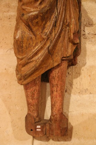 Sculpture  - Carved wood depicting saint james  dressed as compostela pilgrim