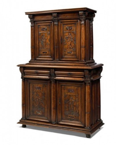 Renaissance fontainebleau cabinet depicting the four seasons - Furniture Style 