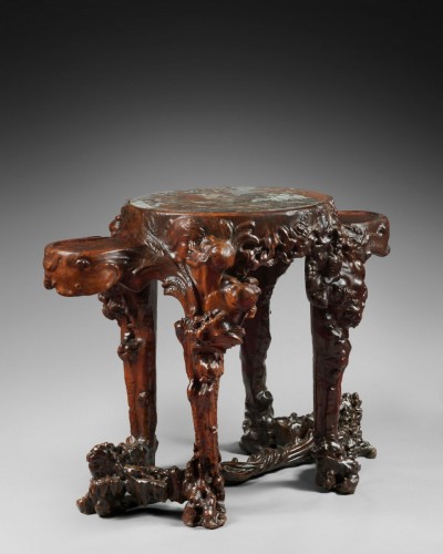 Antiquités - Art nouveau pedestal table georges rey around 1900-1906