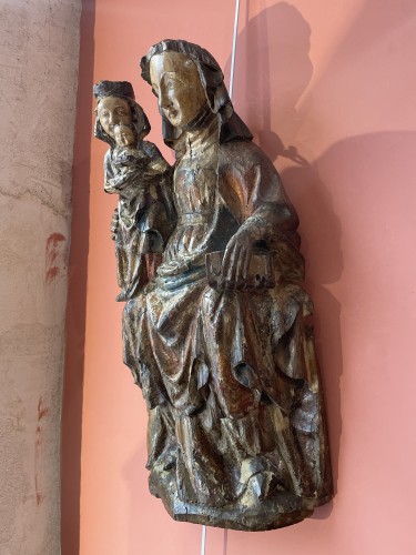 Sculpture  - Bois sculpté représentant sainte anne trinitaire