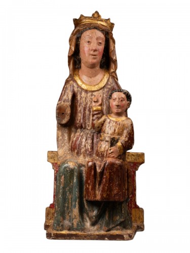 Important Virgin and child in majesty  « sedes sapientiae »
