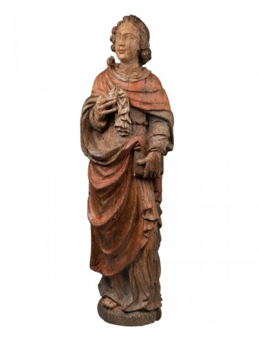 Saint john of calvary in carved and polychromed wood