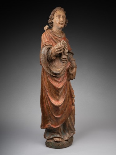 Saint john of calvary in carved and polychromed wood - Sculpture Style Middle age