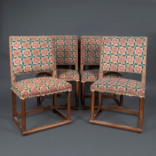Renaissance - Set of four chairs &amp; two armchairs Henri II period