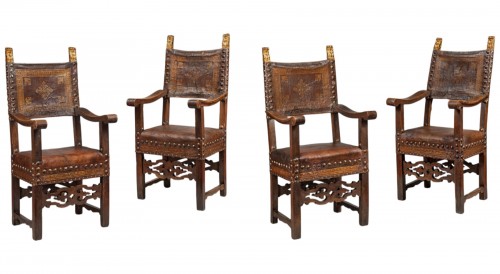 Set of four italian armchairs