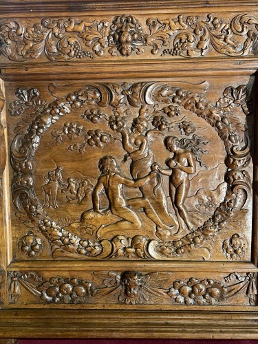 Important Loire valley Renaissance chest dedicated to Adam and Ève - 