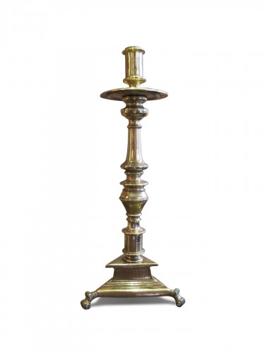 Gilt bronze tripod candlestick