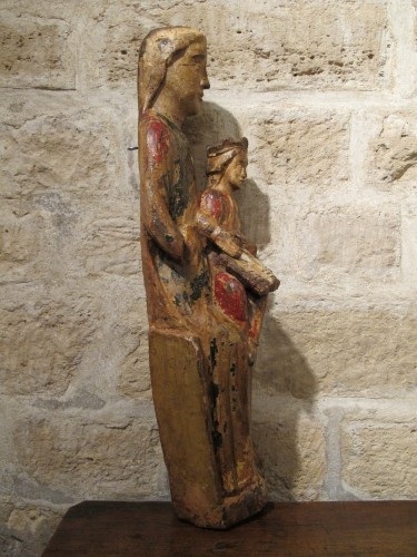 Vierge à l'enfant en majesté dite "Sedes Sapientiae" - Sculpture Style Moyen Âge