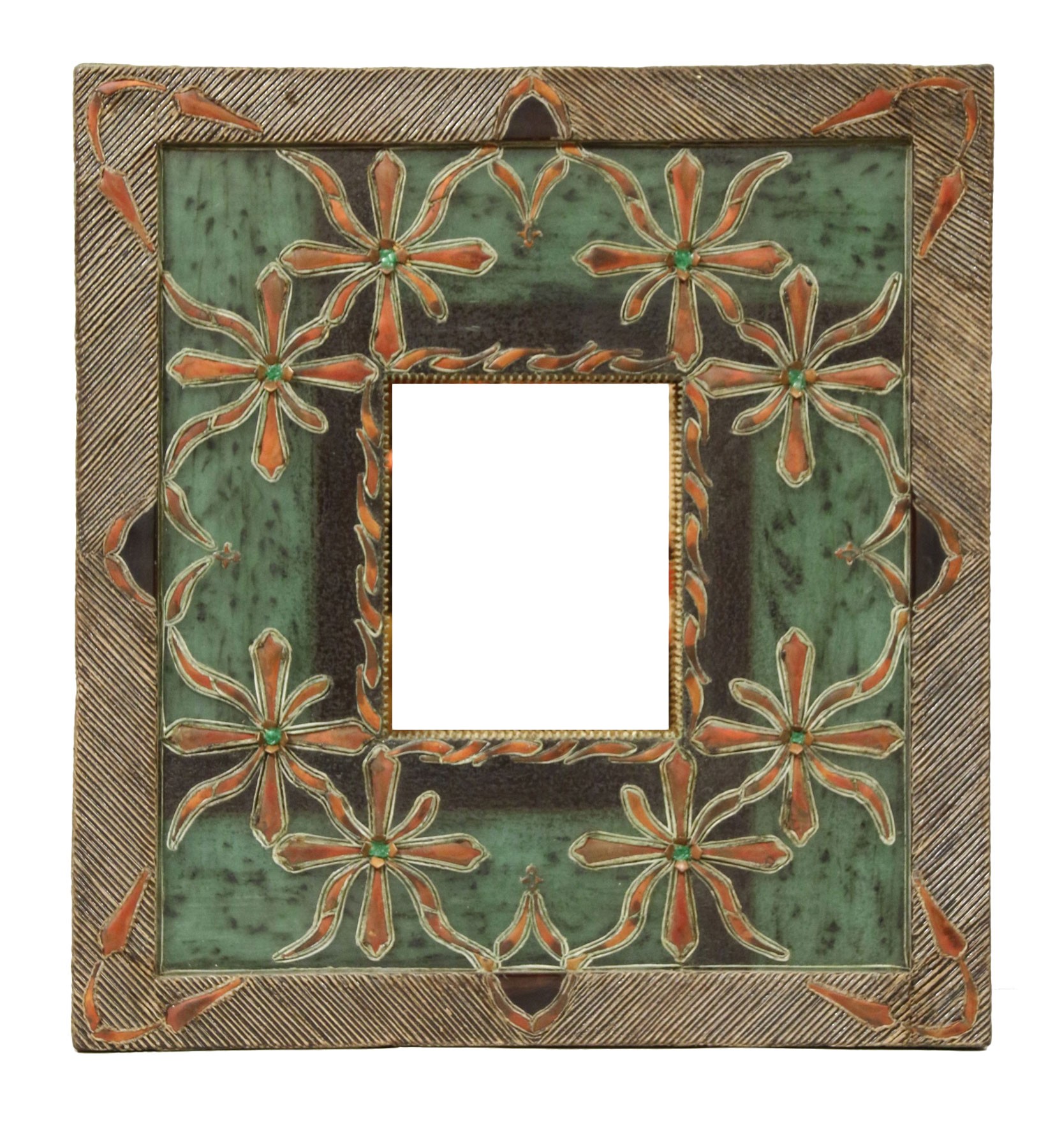 Mirror With Frame In Talosel Work Of Line Vautrin By One Student