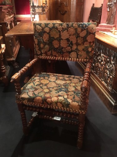 Chaise à bras d'époque Louis XIII - Louis XIII