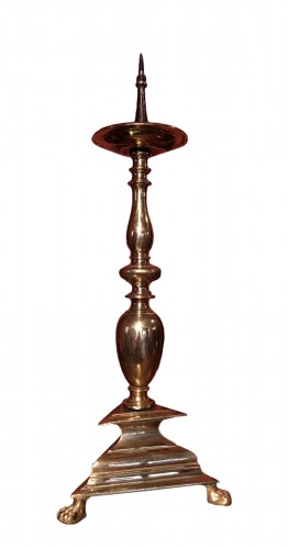 Gilt bronze tripod candle spike