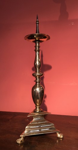 Pique-cierge tripode en bronze doré - Luminaires Style Renaissance