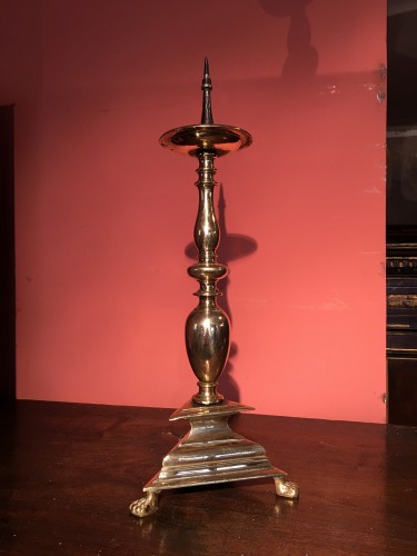 Lighting  - Gilt bronze tripod candle spike