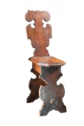 Fine italian carved walnut sgabelli