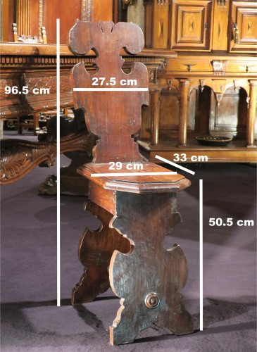 Fine italian carved walnut sgabelli - Seating Style Renaissance